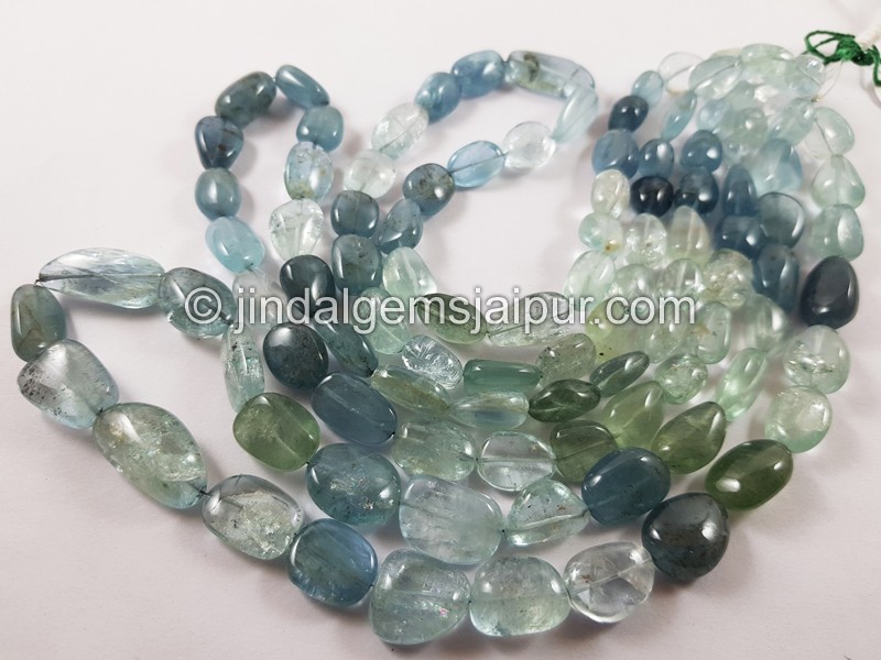 Multi Aquamarine Shaded Far Smooth Nuggets